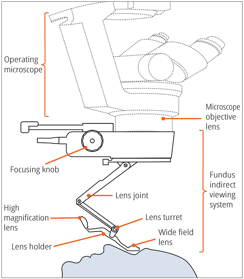 Line drawing diagram of microscope