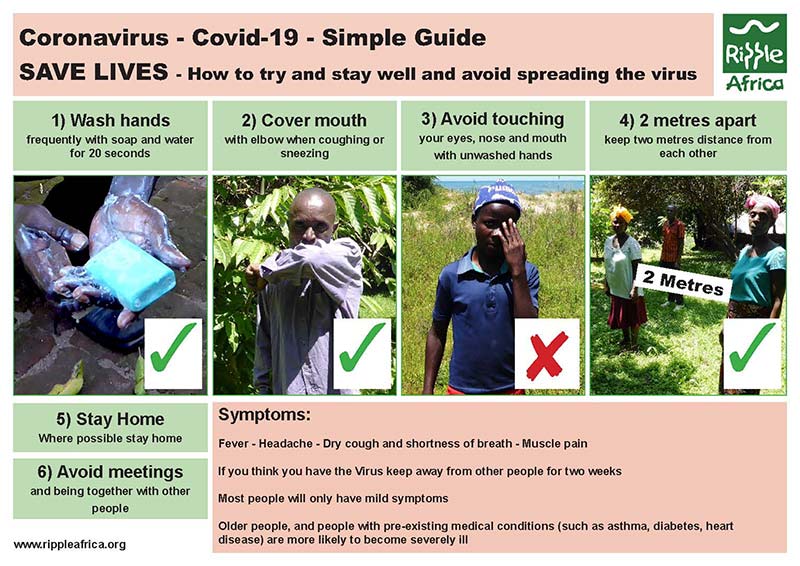 Poster depicting guide to how to protect oneself from COVID-19
