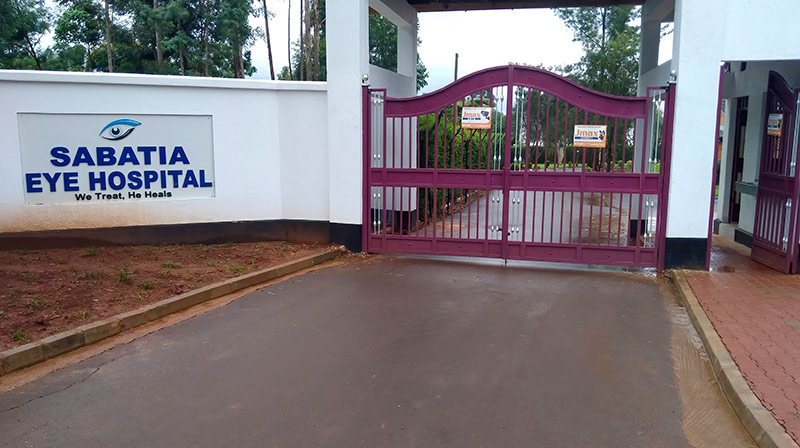 Entrance gates to the hospital compound.